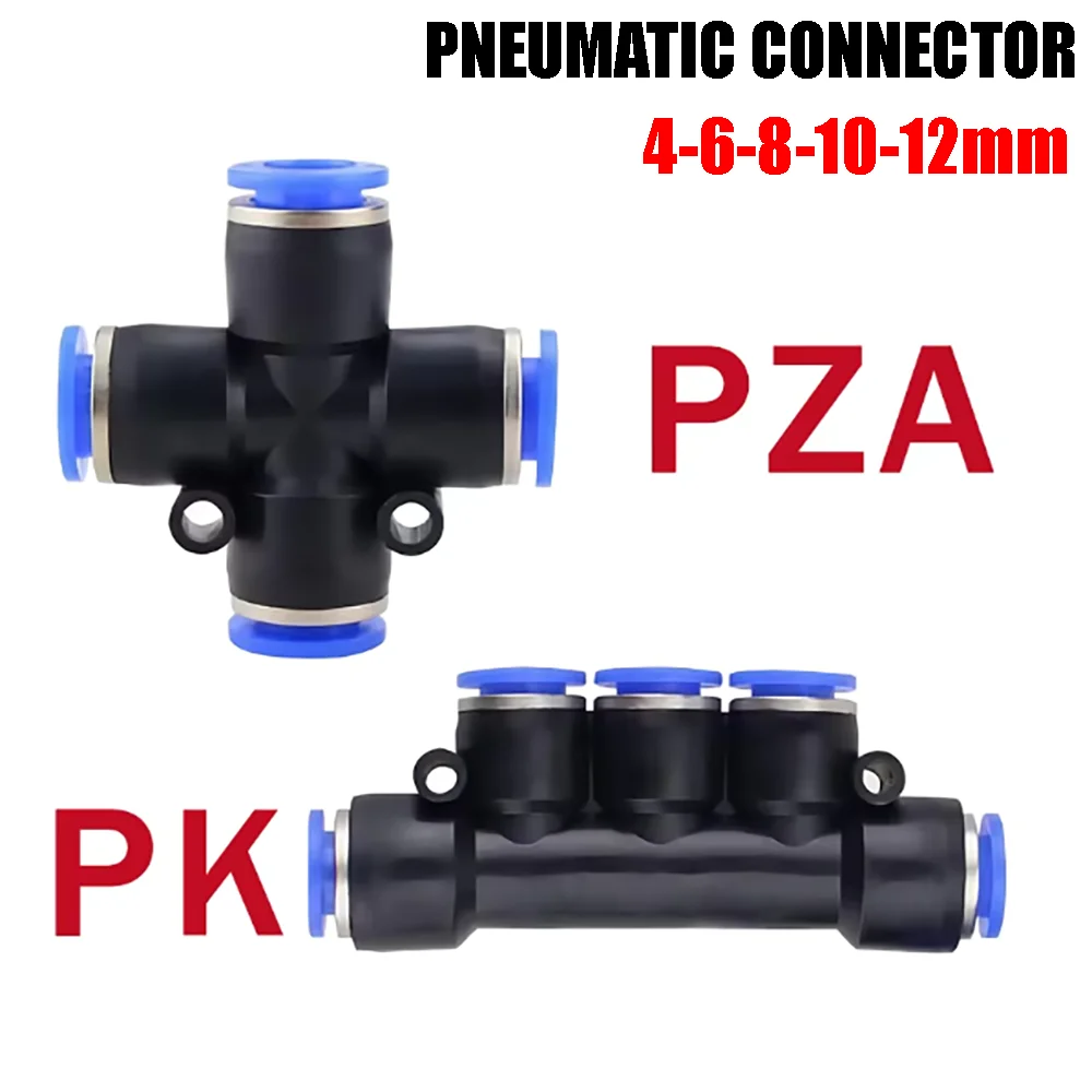 

PK PZA 4-ходовой 5-ходовой вентилируемый пластиковый быстроразъемный соединитель для водяного шланга, быстрый соединитель с воздушным нажимом 4 мм/6 мм/8 мм/10 мм/12 мм