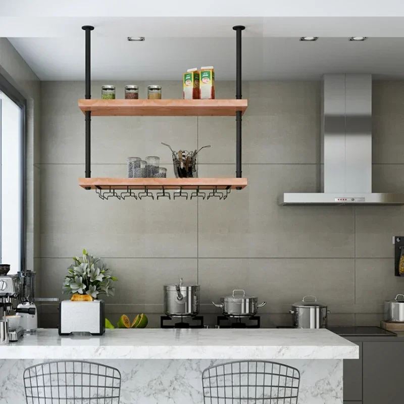 Nordic best-selling wrought iron wine rack creative bar rack industrial style ceiling decoration personalized flower rack
