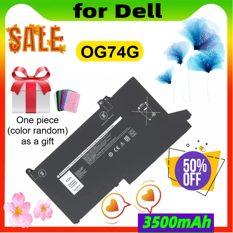 

OG74G Laptop Battery for DELL Latitude 5300 5310 7300 7400 Series Notebook OG74G 02PFPW 11.4V 42Wh