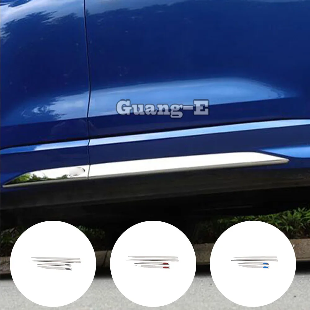 Car Detector Stainless Steel Side Door Body Trim Sticker Strip Molding Frame Cover 4PCs For Audi Q3 F3 2018 2019 2020 2021 2022
