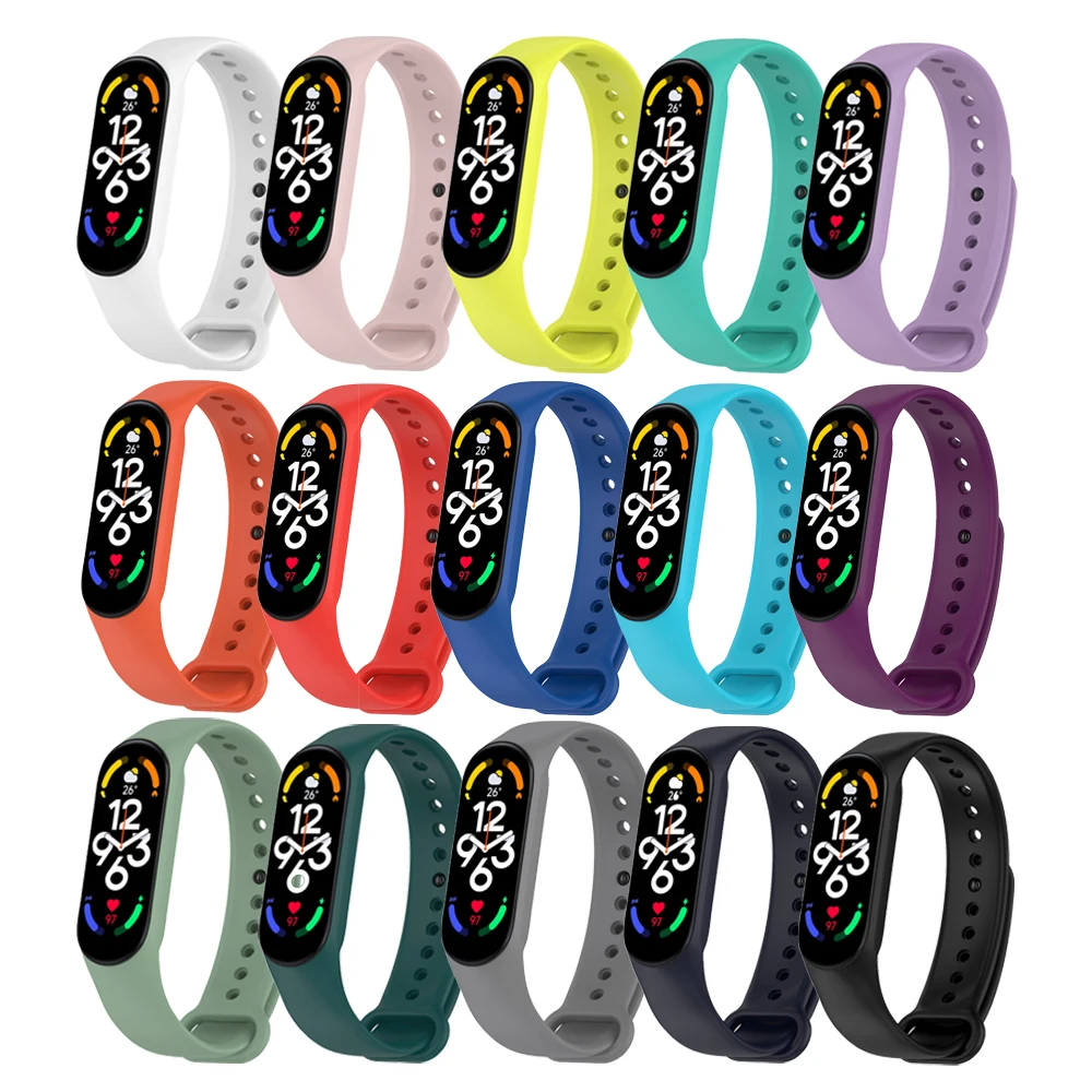 Mi Band 7 Smart Watch Strap Silicone Wristband Miband 7 Strap For Xiaomi Mi Band 6 Correa Mi Band 5 Charging Cable For Mi 7 6 5