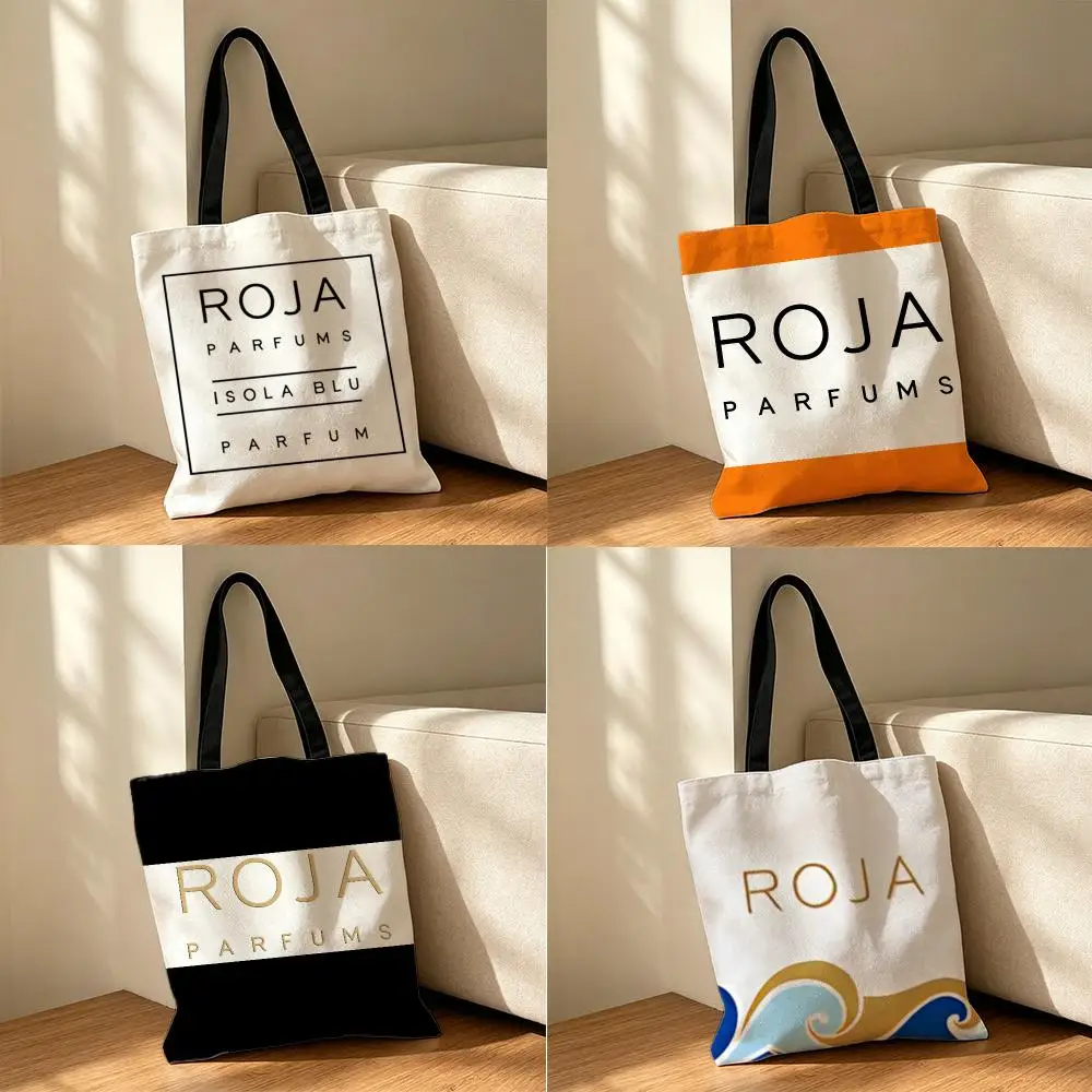 Sacs de rangement Roja Parfums, sac fourre-tout en toile, sac de rangement réutilisable, sac à bandoulière pour l'école, le travail, les voyages, l'usage quotidien et comme cadeau.