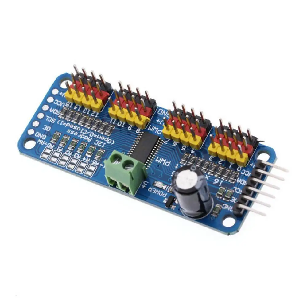 PCA9685 16-Channel PWM/Servo Driver IIC Interface for Arduino Shield Module In 4 Groups Of 3-pin Connector