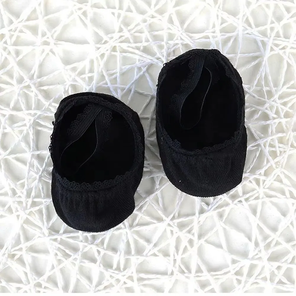 Adorable Solid Color Infant Lace Socks Rubber Soles Soft Cotton Newborn Socks Breathable Anti-slip Socks Summer Wear