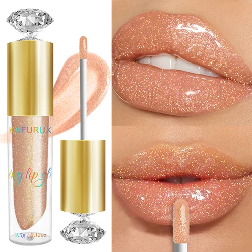 Imagen 2 del producto 9 colores hidratante diamante brillo de labios brillo maquillaje brillo líquido lápiz labial perla brillo de labios Sexy labio