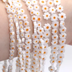 4-8mm Flower Lampwork Glass Flat Beads Daisy Spacer Loose Beads For Jewelry Making DIY Bracelet Crafts Handmade Accessories