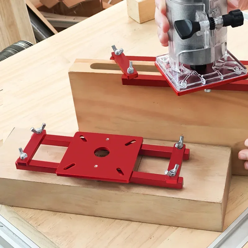 2 in 1 Invisible Fastener Slotting Bracket, Self-centerIng Slotting Guide - Woodworking Grooving for Cabinet Furniture Install