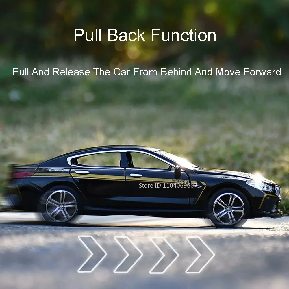 1:32 Scale M8 MANHART 320i Toy Car Model Metal Diecast Doors Opened Pull Back Simulation Vehicle Models Decoration Kids Gift Boy