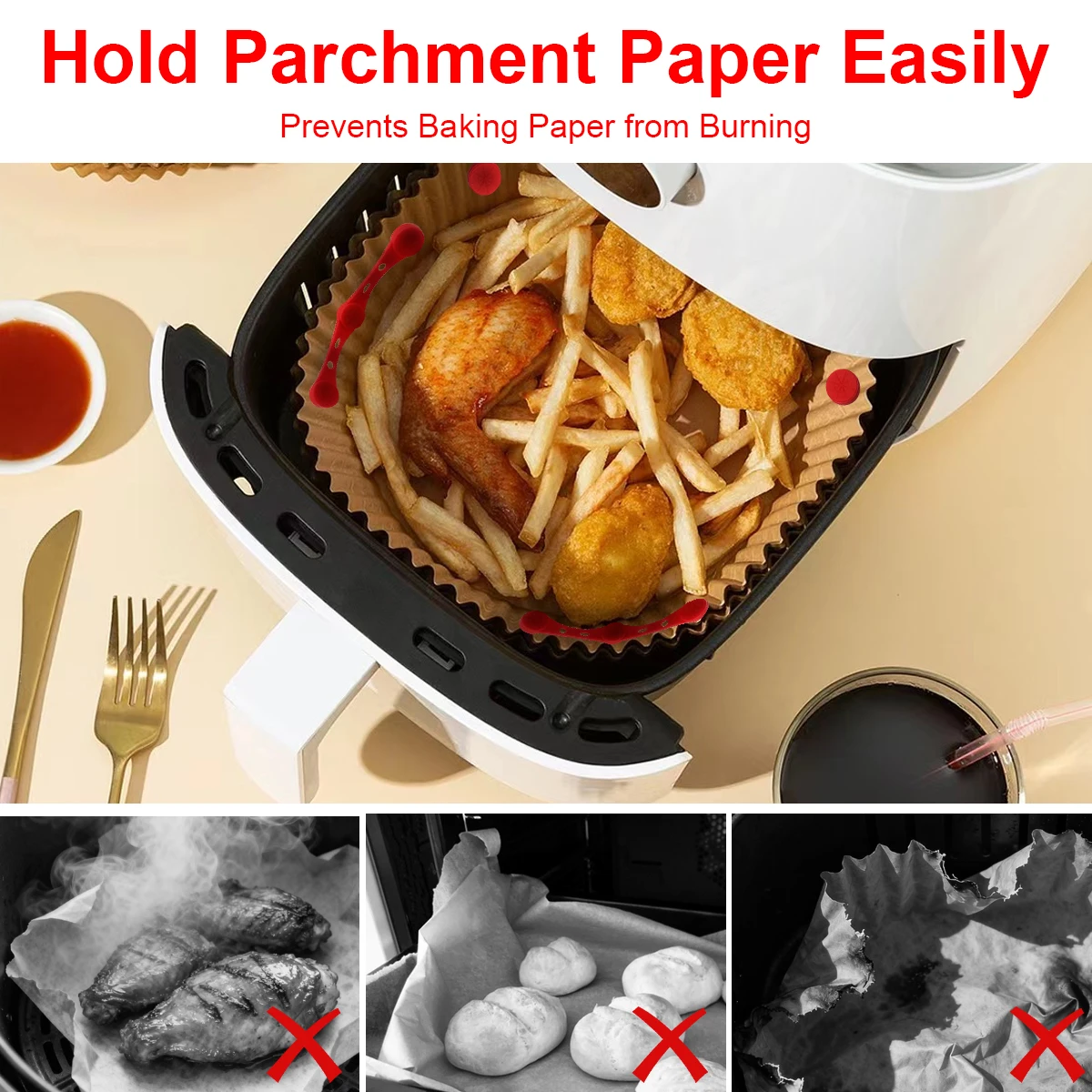 Силиконовая пряжка с магнитом для фритюрницы, магнитные силиконовые зажимы для фритюрницы, пергаментная бумага, используемая для управления фритюрницей можно использовать повторно