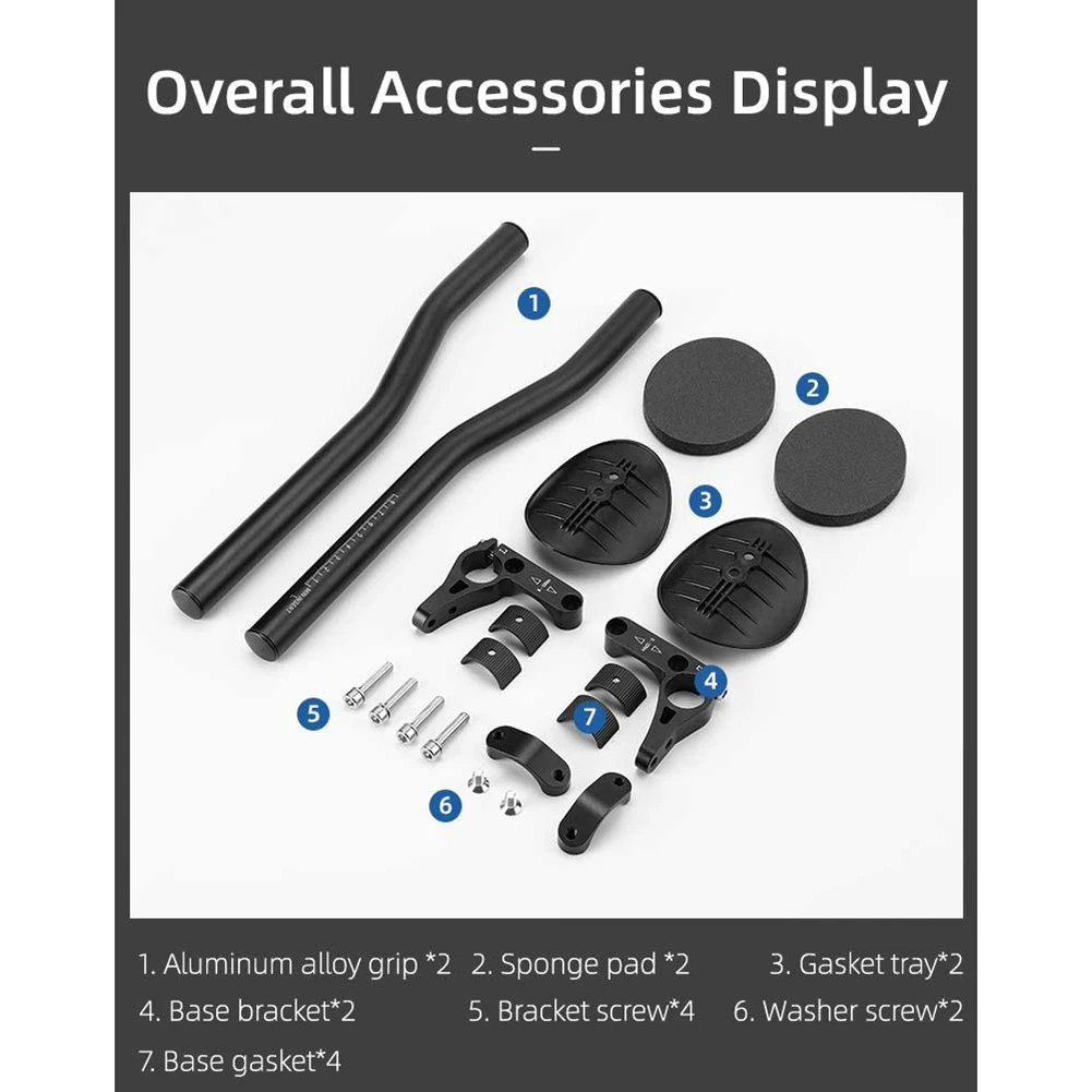ABUE-Bicycle Rest Handlebar,Adjustable, High-Density EVA Cushion,Aero Bars Armrest Handlebars,For Mountain Bike Or Road Bike