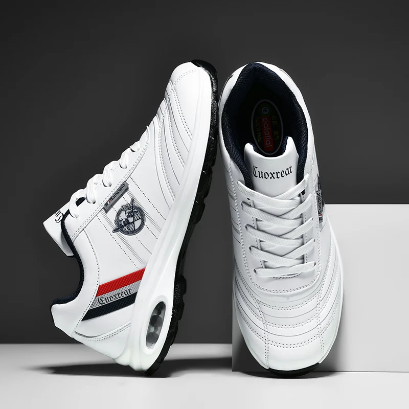 

Men's Sneakers Versatile Air Cushion Running Shoes Male Platform Leather Vulcanized Shoes Breathable Men Casual Sport Shoes