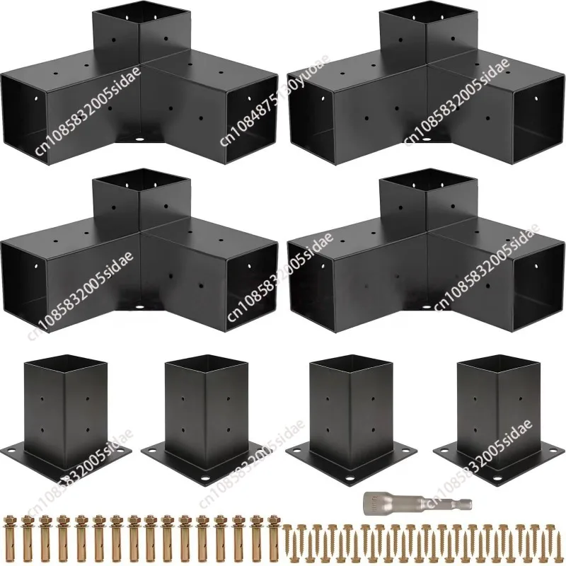 Gazebo Set Bracket Three-way Right-angle Bracket Rear Seat Kit Wooden Beam Gazebo Patio Wooden House