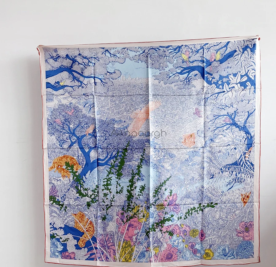 

Large Mulberry Silk Scarf Luxury Brands Hand Rolled Shawls Bandanas Clothing Accessories Hair Neck Stole Valentine's Day Gift