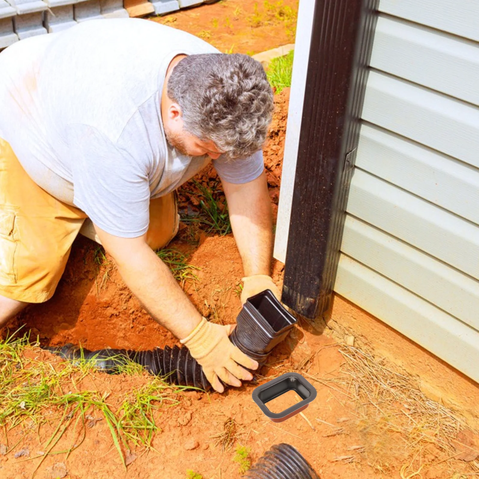 Aluminum Alloy Outlet Compact Size Durable Weather Resistant Replacement Part Rain Gutter Adapter For Drain Gutter