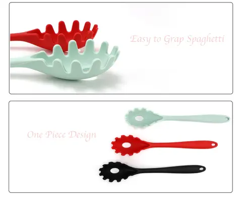 11,2 tums pastagaffel premium silikon spaghettisil värmebeständig nudelsked serveringsredskap för livsmedelskvalitet kök matlagning 6 best sales pastasil - №5