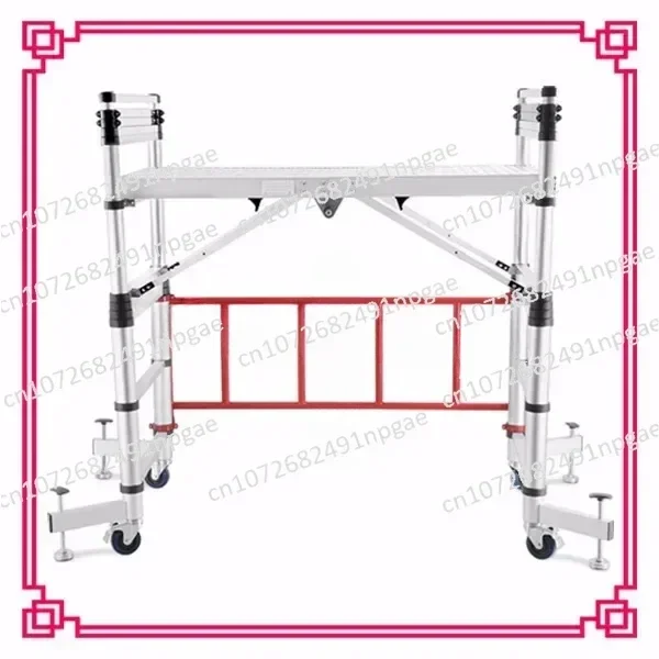 Scaffolding Aluminum telescopic Ladder with wheel