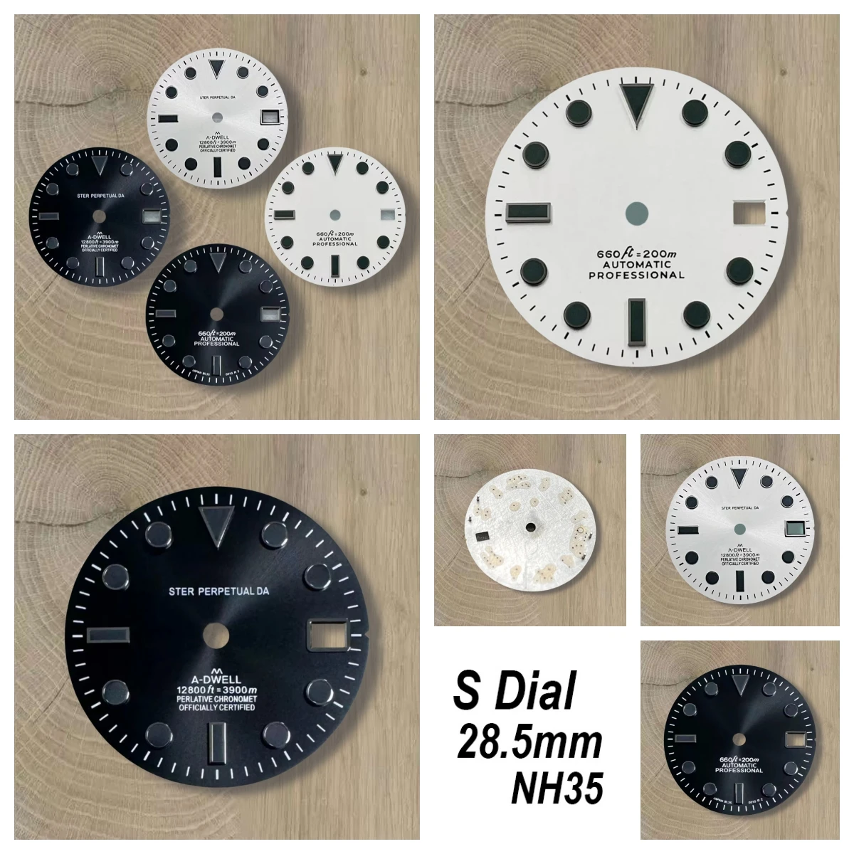 

28.5mm High Quality S Logo SUB Dial Suitable For NH35/NH36 Movement No Luminous Black Diving Modification Accessories