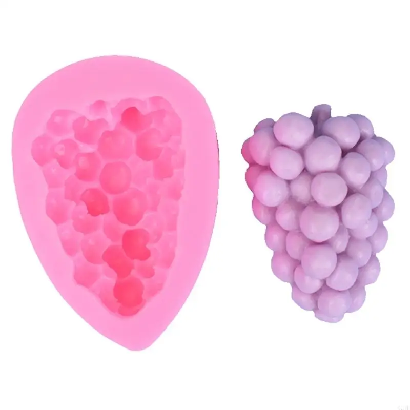 Uvas moldadas forma molde fruta molde silicone fofo para bolo bolo diy bolo capa soop ornament, resina