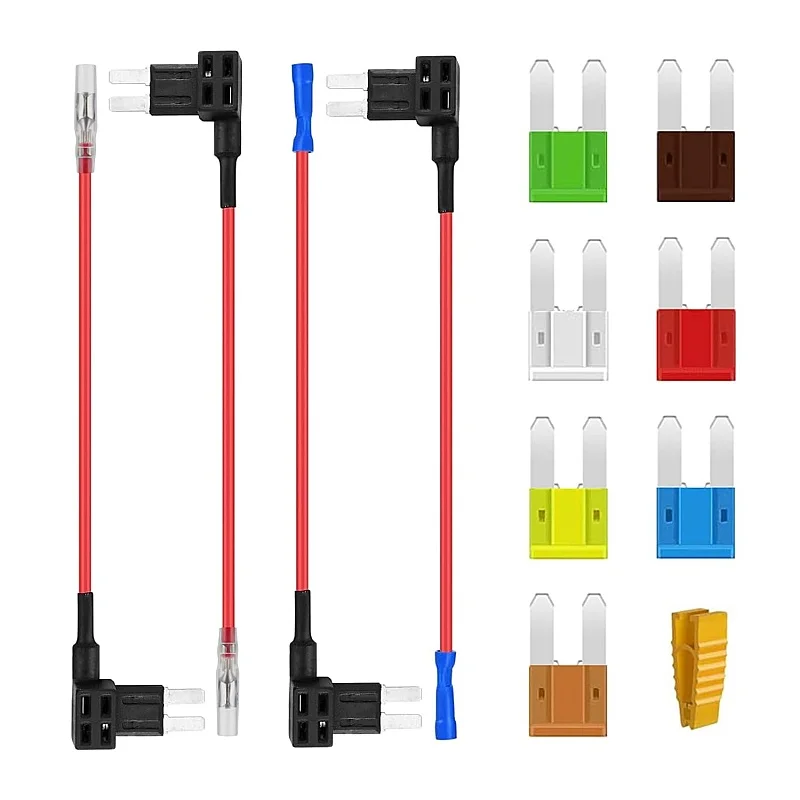 AUKENIEN Fuse Taps, Car Fuses, Micro 2 12V Blade Fuse Adapter, Add A Circuit, Piggyback Fuse Holder with 5A TO 30A