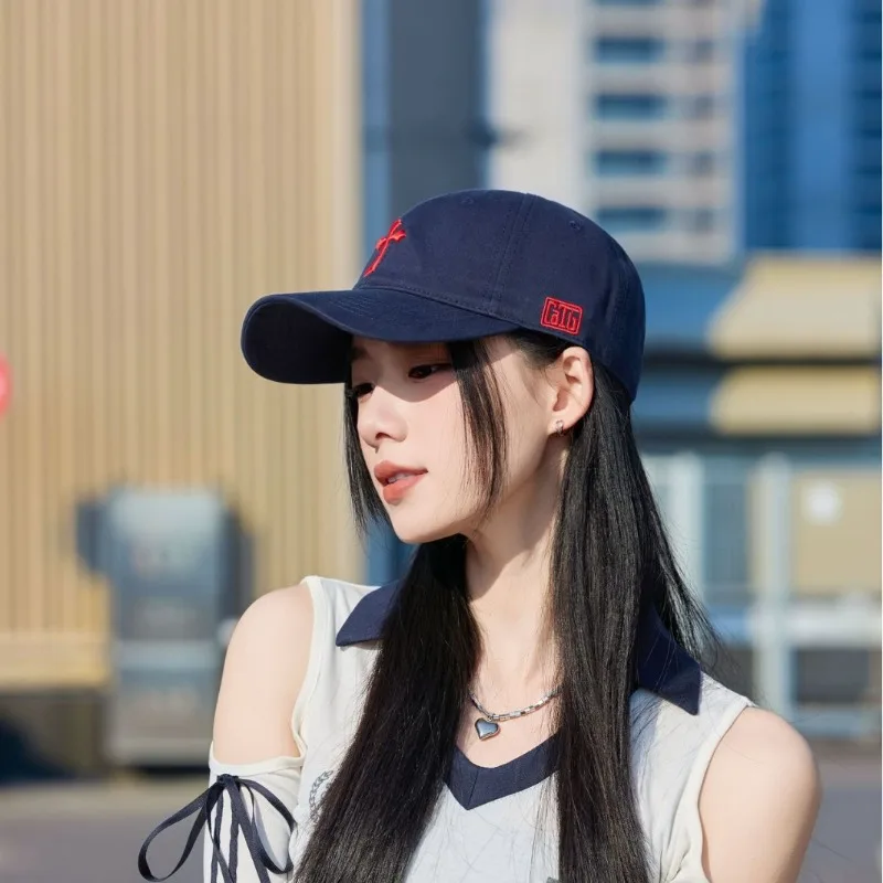 

Korean Version New Embroidery Cross Baseball Cap Men and Women Versatile Cap Outdoor Sports Leisure Fashion Trend Sunscreen Cap