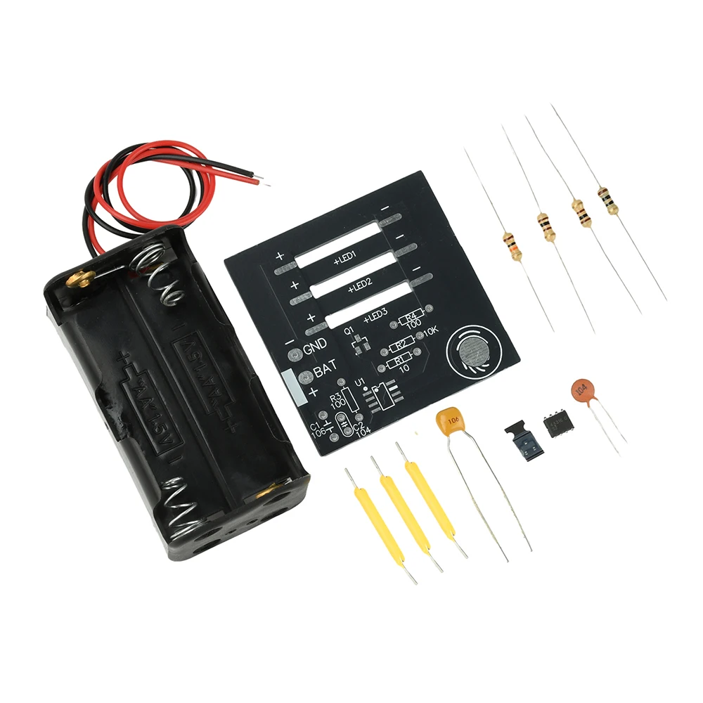 DC 6V Electronic Welding Skills Practice Touch Stepless Dimming DIY Kit Long Press to Brightening/Darkening for DIY Welding