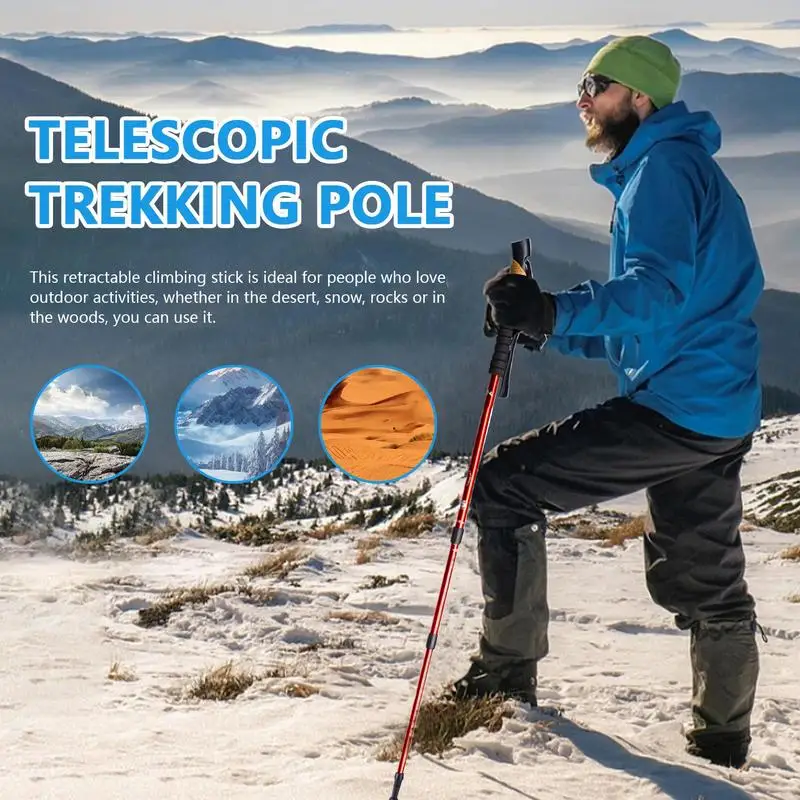 

Hiking Sticks Walking Poles Ergonomic Comfort Handle Multifunction Tool Walking Sticks For Running Climbing Mountaineering Ski