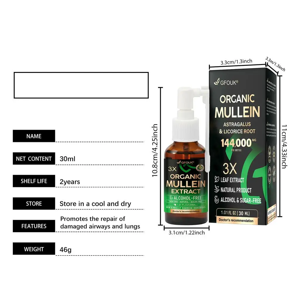 30ml Organic Herbal Lung Cleansing Herbal Liquid Drops Extract Natural Help Breathing Health Lung Spray Health Care Supplement