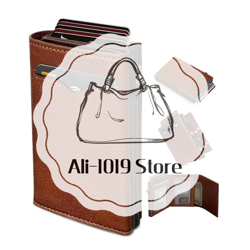 Up Wallet For Men Blocking Credit Card Holder With Clear ID Window Cash Pocket Slim Business Purse Gift