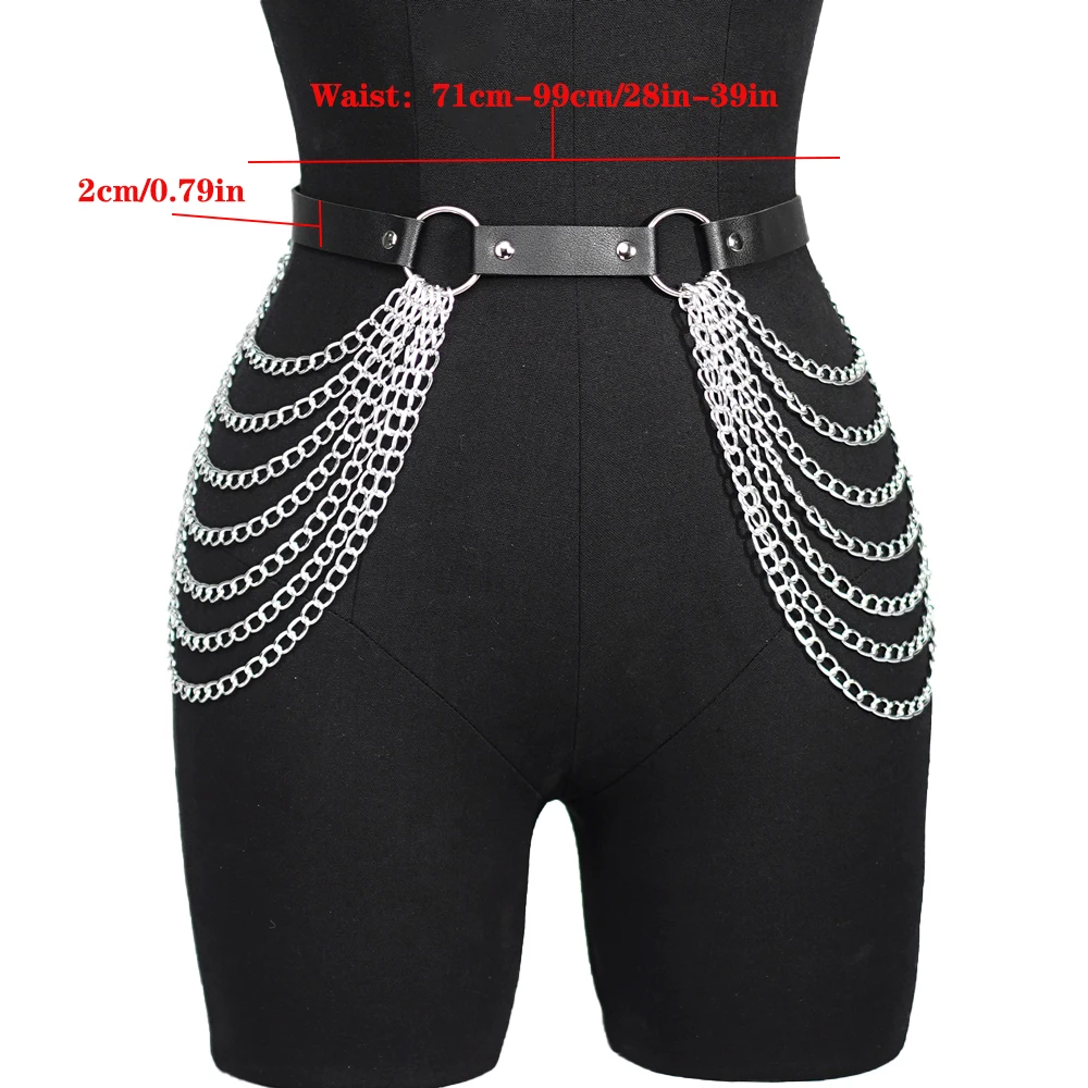 حزام خصر للسيدات مع زخرفة فاسق قابلة للتعديل، إكسسوارات الحفلات اليومية والعطلات، سلع جلدية مثيرة لحزام الحصان #4