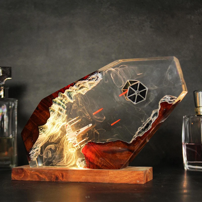 Table Resin Lamp Interstellar War Colors Night Light Customized Movie Scence Creative Art Desktop Home Decor USB Charge