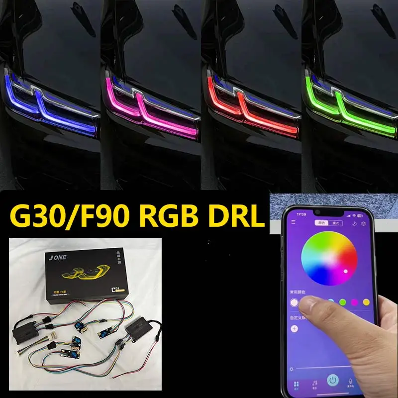 For BMW F90 LCI M5 G30 G31 LCI G32 5 Series RGB DRL Multi-color Daytime Running Light Module CSL Yellow LED Panel