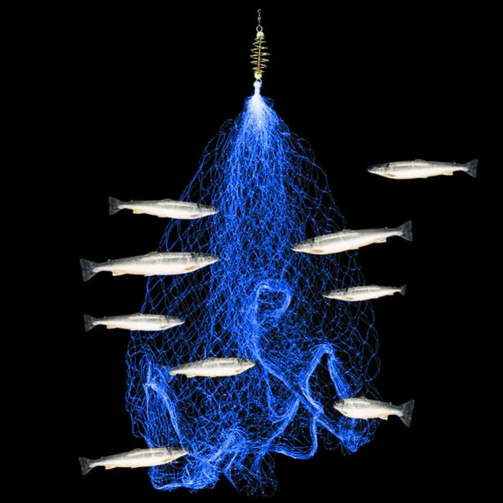 11 Size Fishing Net Trap Mesh Luminous Bead Netting Sea Fish Net Tackle Design Copper Shoal Cast Gill Feeder Fishing Trap