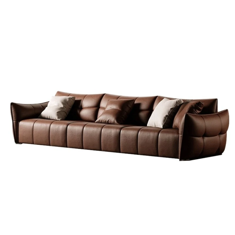 

Italian light luxury retro living room household small apartment large sitting deep straight row petal sofa