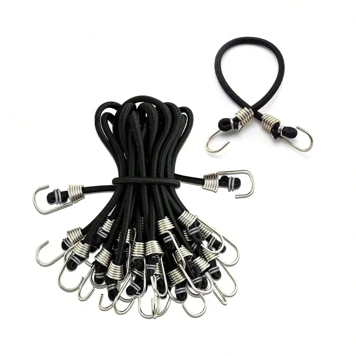 10Pcs Automobile and Motorcycle Elastic Cord Heavy Duty Luggage Straps Rope Hooks 25cm Stretch Tie Tent Outdoor Accessories