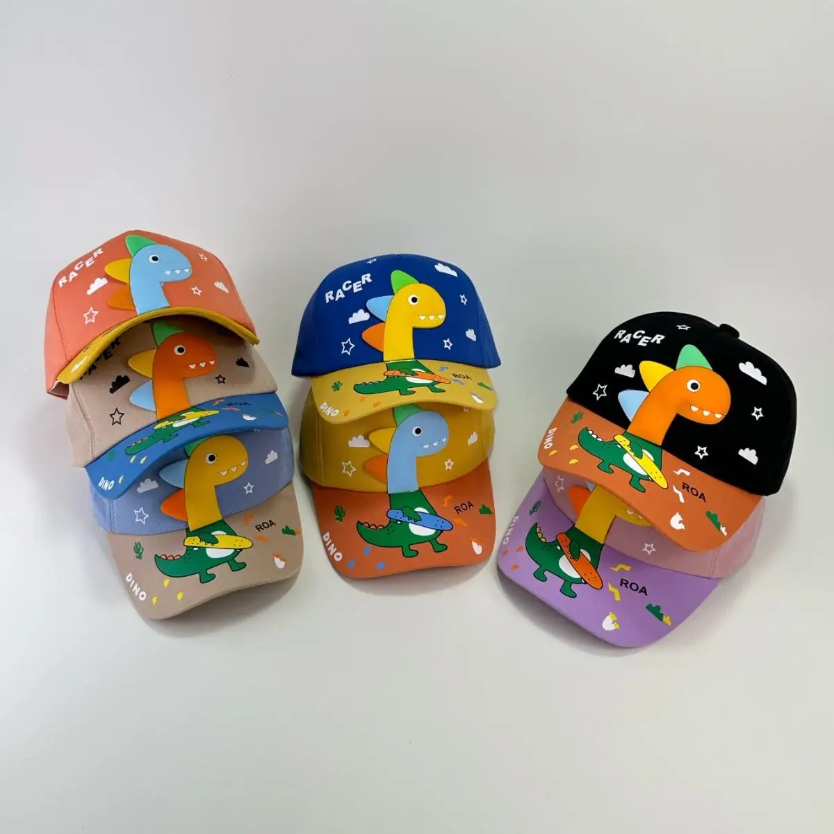 Cute Dinosaur Baby Baseball Hat Cartoon Animal Toddler Peaked Cap Summer Adjustable Cotton Kids Boy Girl Sun Hats