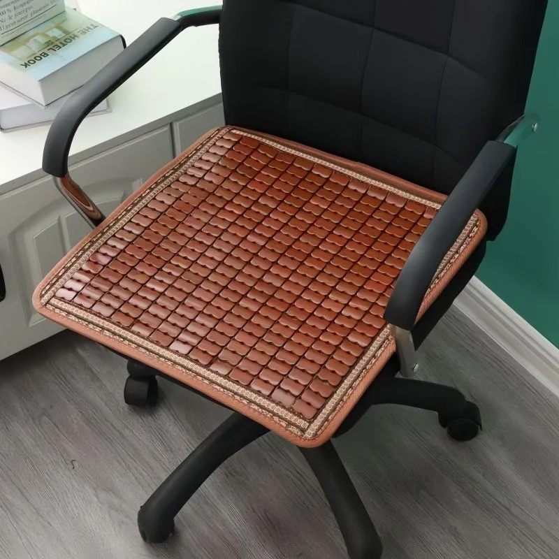 43x43CM Simple Square Chair Cushion Summer Cool Pad Breathable Non-slip Office Chair Mat Home Dining Chair Bamboo Cushion