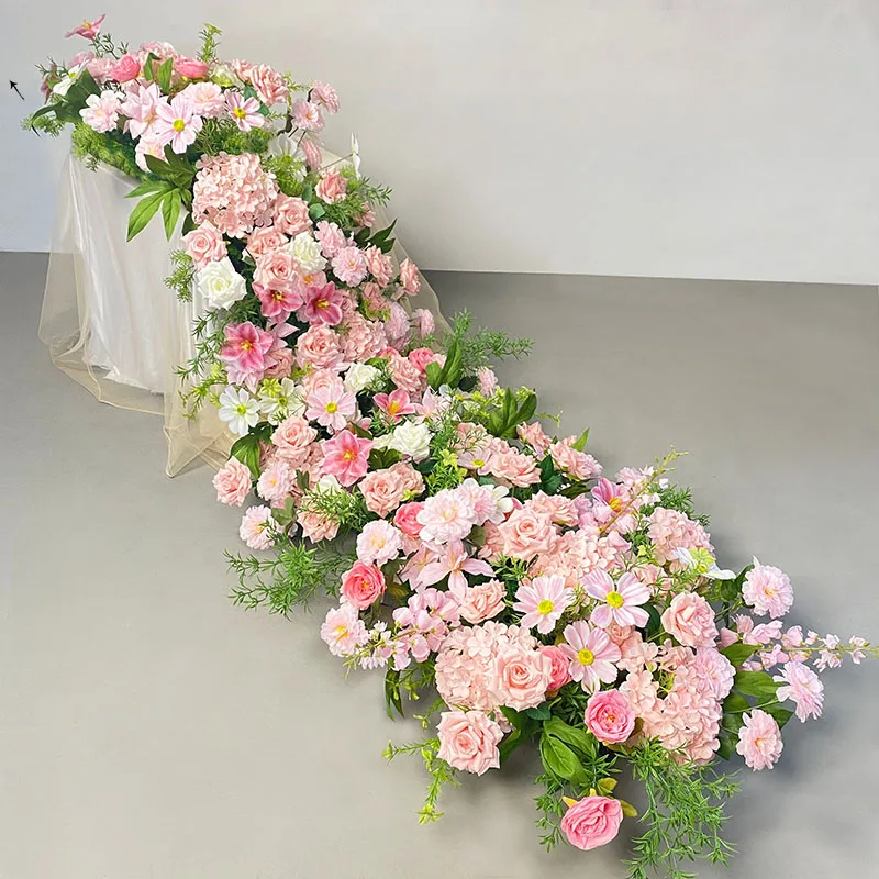 Yjq waterfall table flower birthday fake flower finished wedding ornament on site wedding welcome decoration floral arrangement