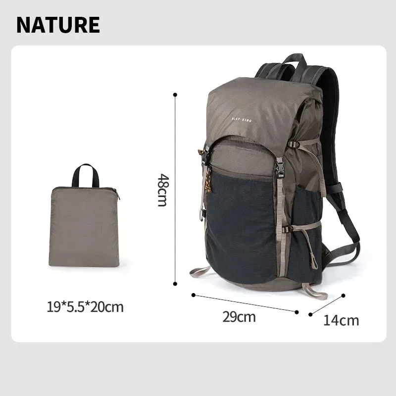 Professional Waterproof Mountaineering Backpack, Lightweight, Foldable, Large Capacity, Flip Top Bag, Travel, Hiking, Outdoor