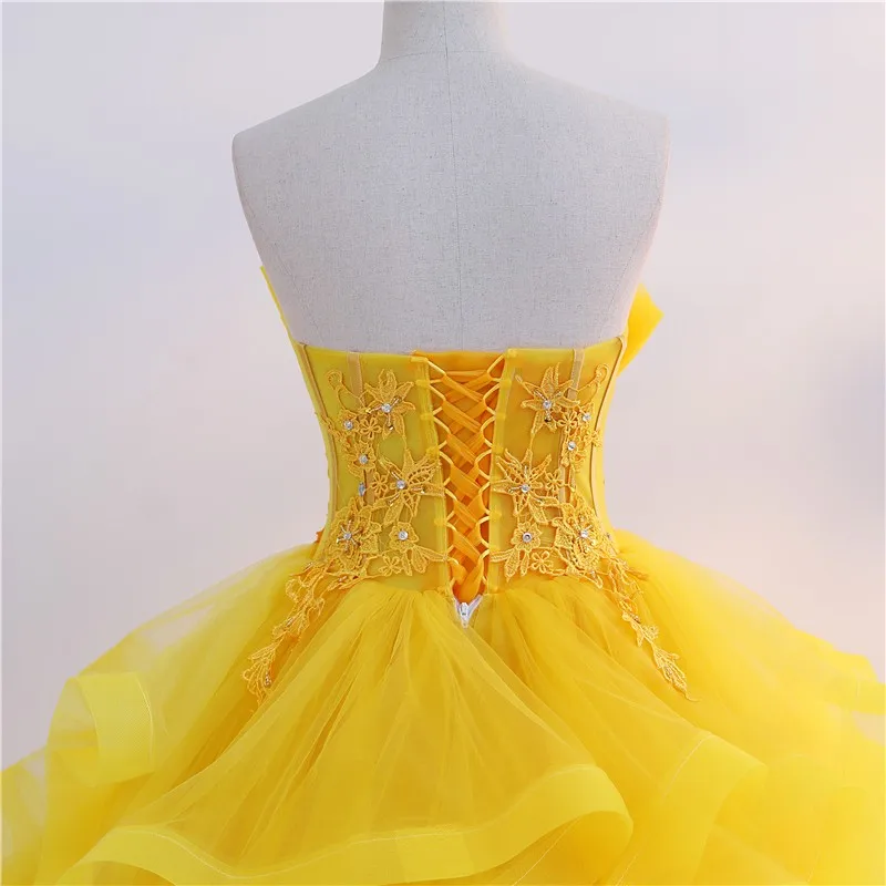 New Gold Quinceanera Dresses Classic Strapless Ball Gown Real Photo Prom Dress Shinny Formal Gown Luxury Modern Vestidos