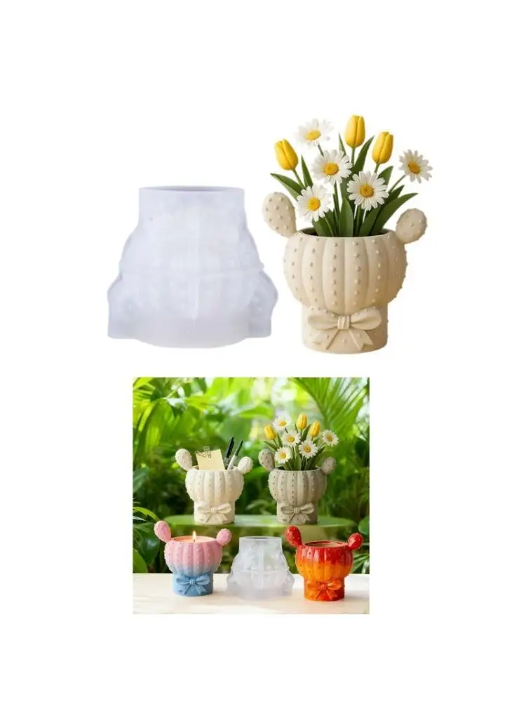 

652F Silicone Euphorbia Container Mold Flowerpot Molds Plant Containers Moulds Suitable for Resin Casting Jewelry and Home