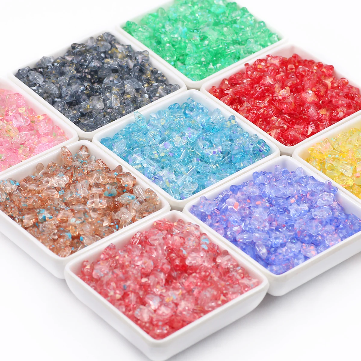 Acryl Lose Perlen 50 Stücke Lack Punkte Transparent Schmetterling Schmuck Machen DIY Halskette Armband Anhänger Dekoration Zubehör