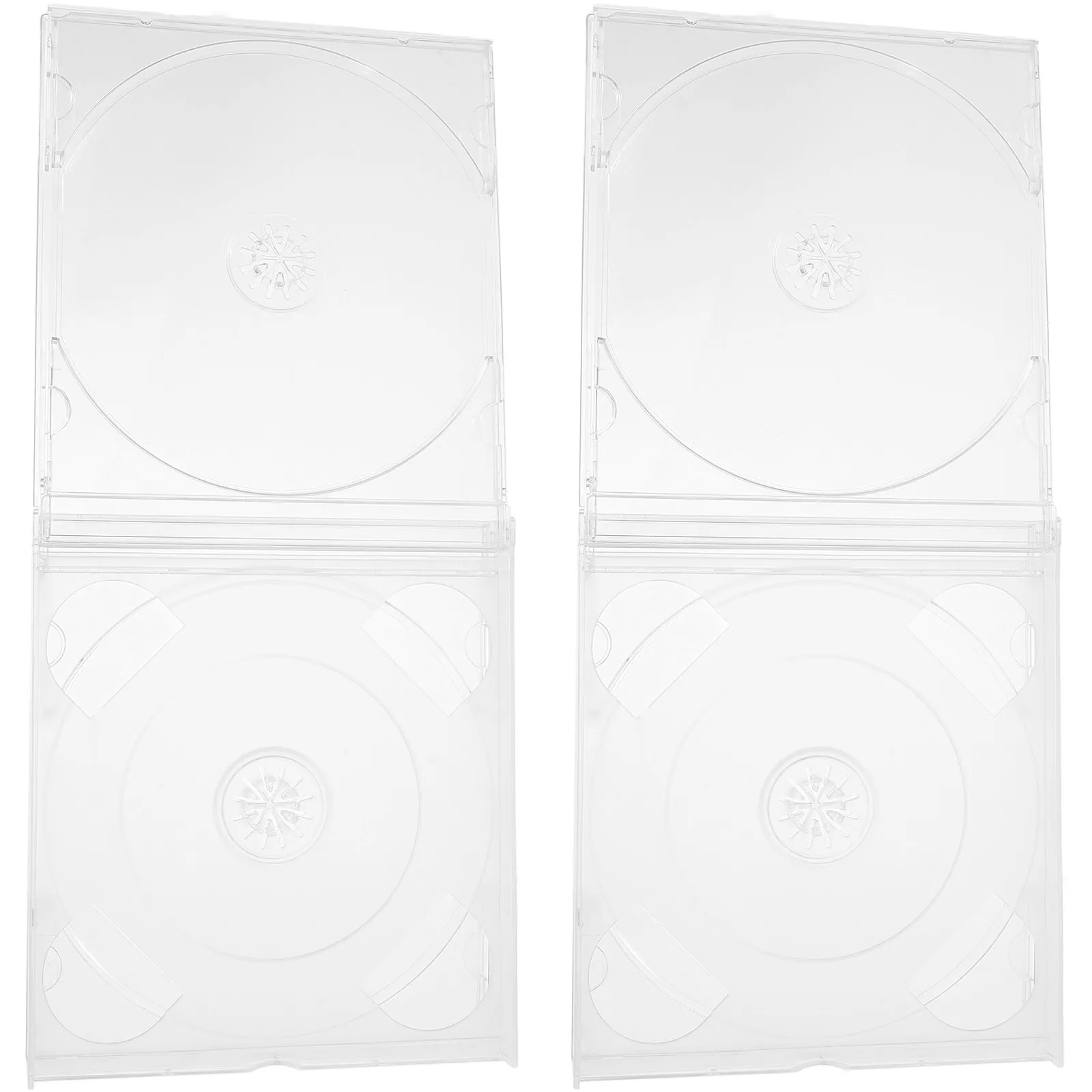 2Pcs Clear Cd Dvd Cases Transparent Plastic Storage Boxes Portable Lightweight Compact Disc Holder for Travel Home Office