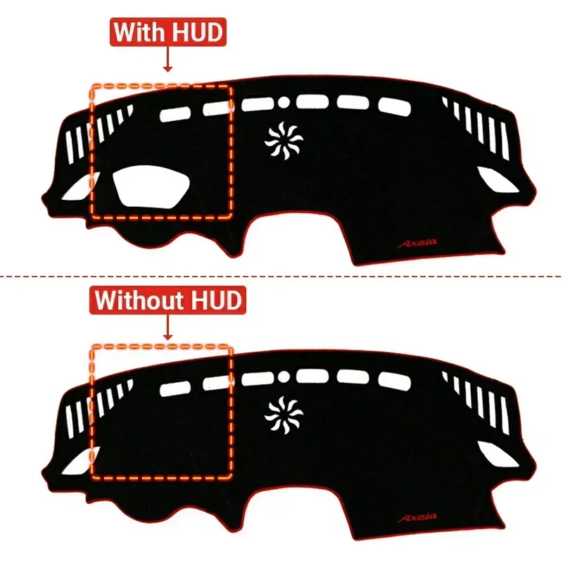 لمازدا 3 BM BN Axela 2014 2015 2016 2017 2018 غطاء لوحة سيارة الشمس الظل تجنب حصيرة مضيئة لوحة أداة الوسادة الملحقات #4