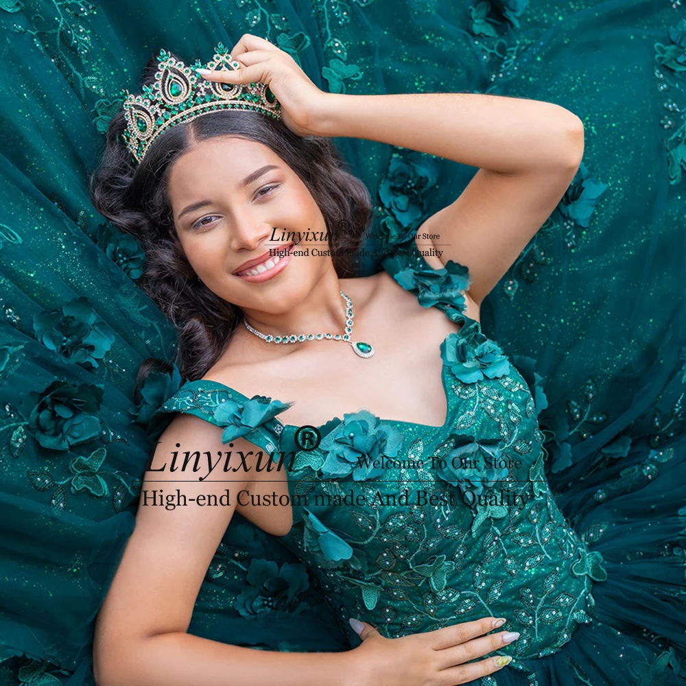 

Princess 3D Applique Quinceanera Dresses Sweetheart Crystal Sweet 15 Birthday Party for Girl Customized robe de ceremonie 2025