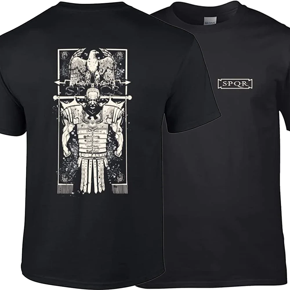 Солдат Карьеры — римский легионер, римская империя SPQR Eagle — мужская футболка спереди и сзади