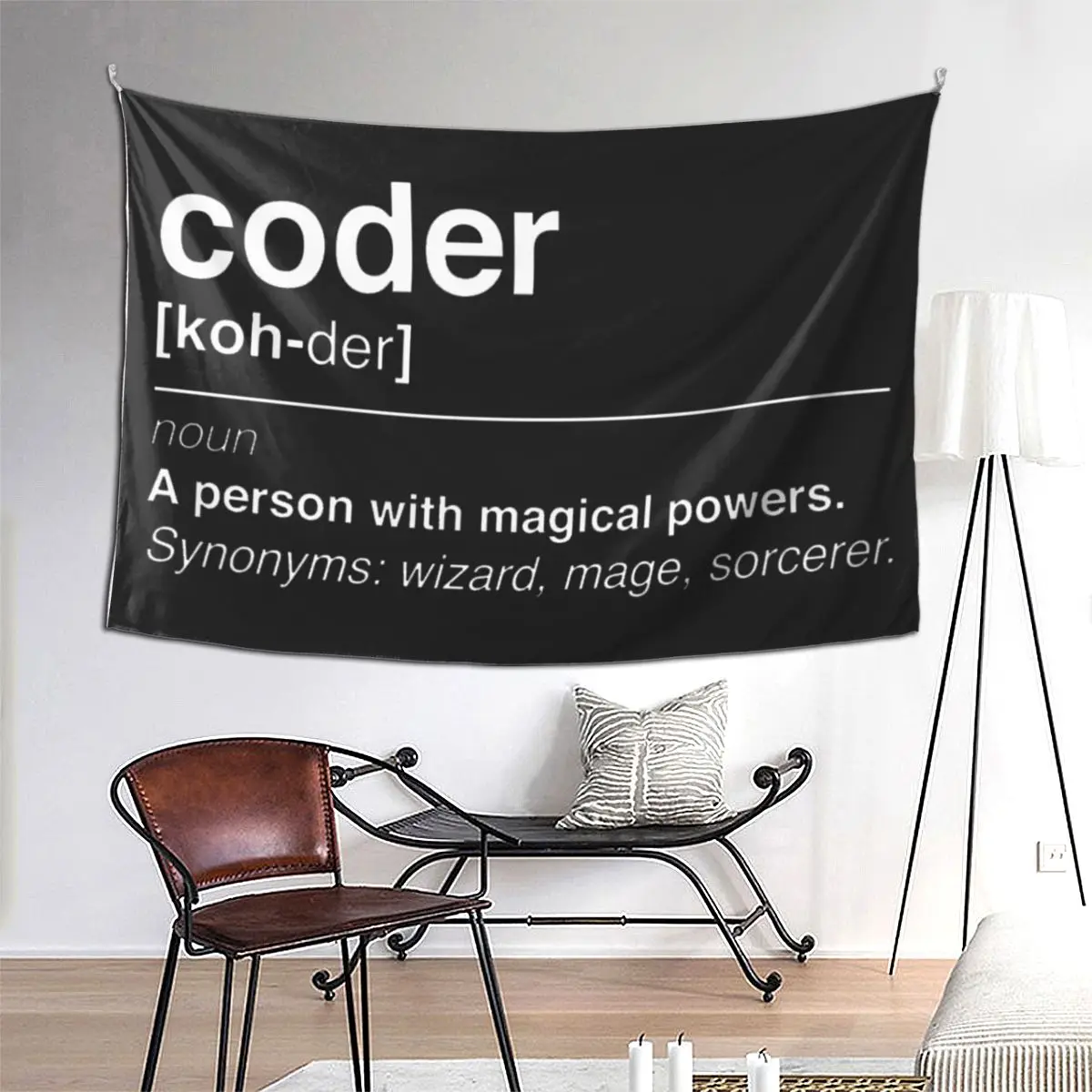 

Coder Definition Tapestry Art Wall Hanging Aesthetic Home Decoration Tapestries for Living Room Bedroom Dorm Room