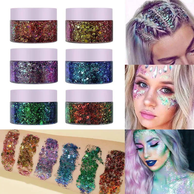 

MLSMILE Liquid Mermaid Face Glitter Makeup Sequins, Hair Glitters Body Shimmer For Party Festival And Stage 1pcs 2025 New