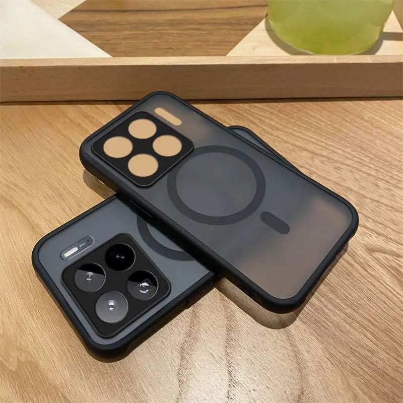 حافظة لهاتف Xiaomi 15T 14T Pro جديدة فاخرة شفافة مغناطيسية متجمدة مضادة للسقوط لهاتف Xiaomi15T Pro ممتص للصدمات Funda