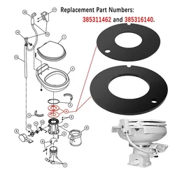 385311462 & 385316140 Replace Rubber Toilet Seal for Dometic/Sealand/VacuFlush/Travel Trailer RV Camper 506+ 510+ 511 H 547+
