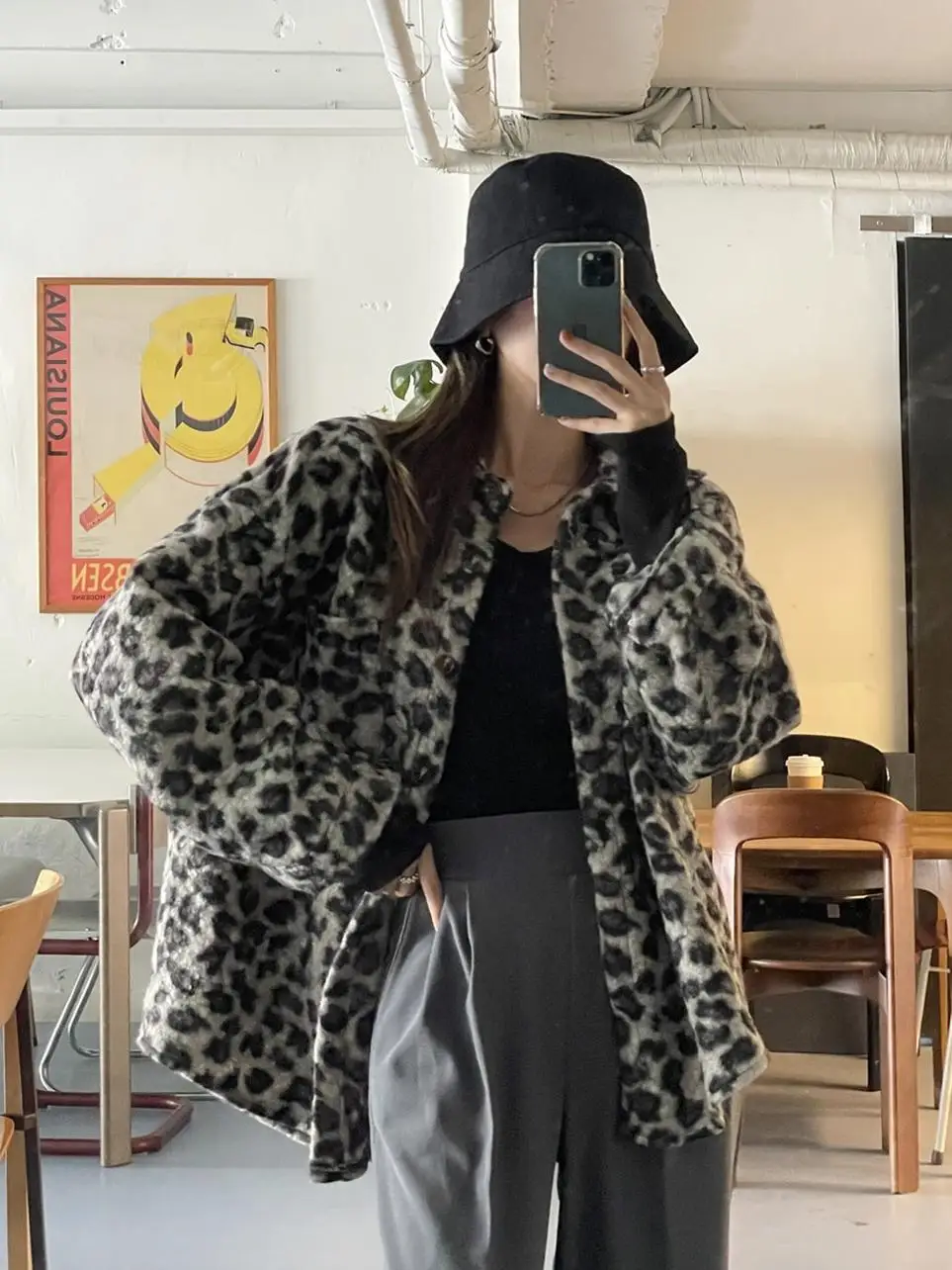 

Ladies' Thiened Woolen irt-Sle Hooded Coat Loose Fit Autumn Winter Warm eep's Wool Outerwear Commute Sle Long Sve